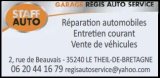 Carte de visite REGIS AUTO SERVICE