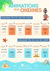 Animations aux Ondines du 17 au 30 août 2026