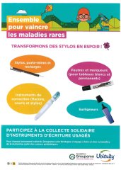 Collecte solidaire d'instruments d'écriture usagés