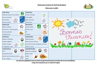 Menu fin juin-début juillet 2026