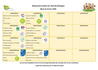 Menu février 2026